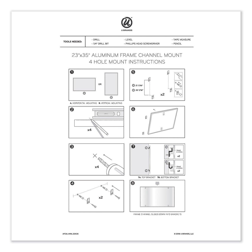 Magnetic Dry Erase One Month Calendar, 36 x 24, White
