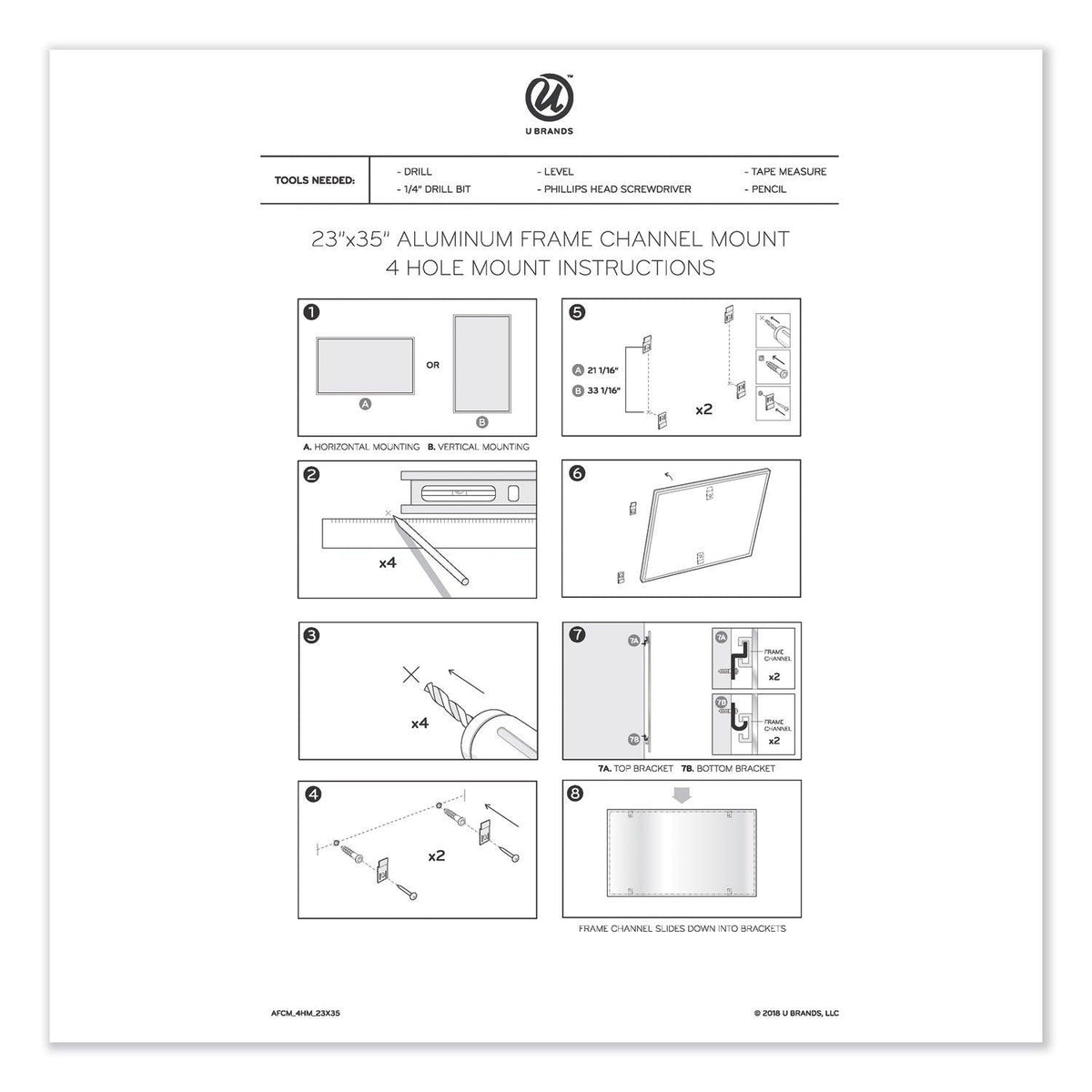 Magnetic Dry Erase One Month Calendar, 36 x 24, White