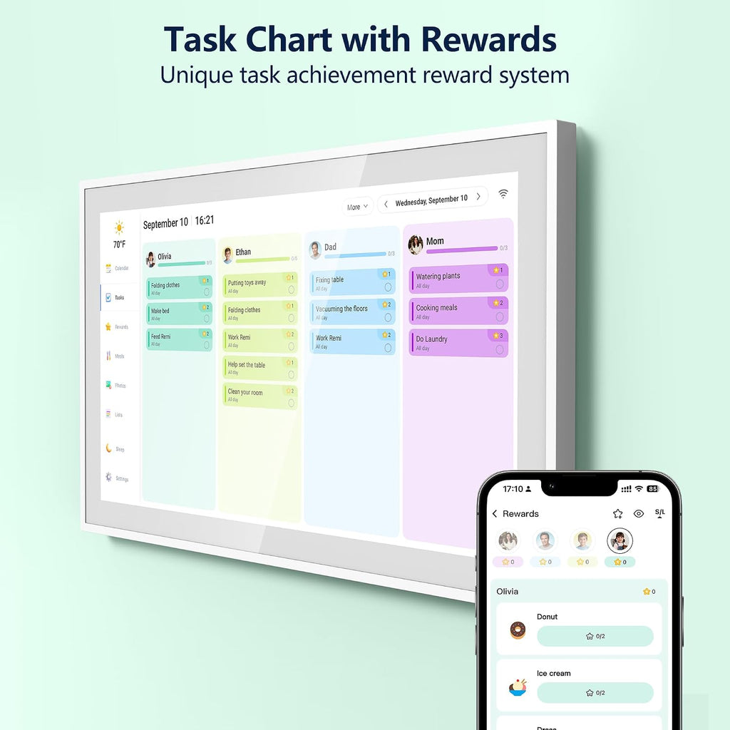Digital Calendar, 21.5 Inch Touchscreen Display