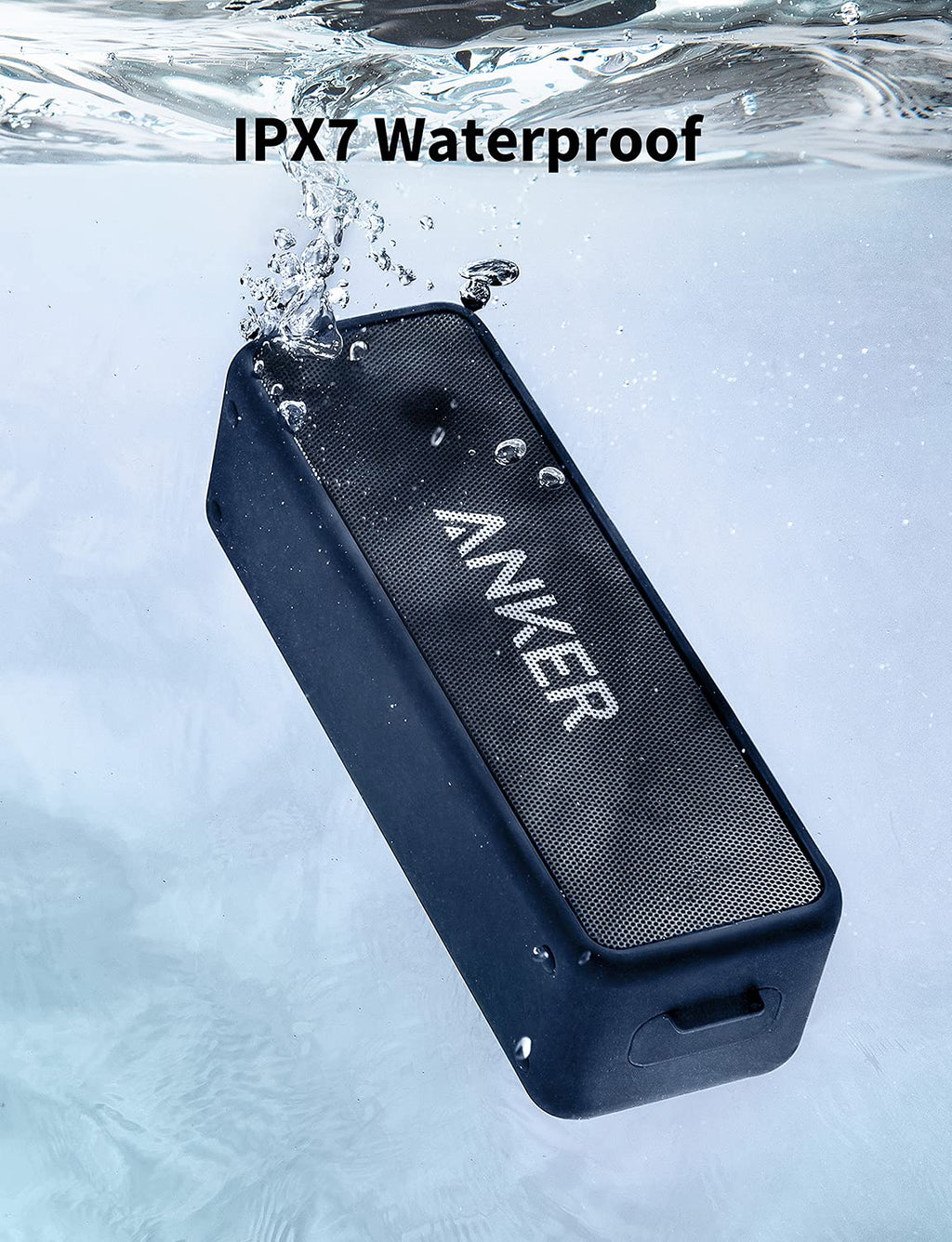 Anker soundcore 2 Portable Bluetooth Speaker, Stereo Sound, IPX7