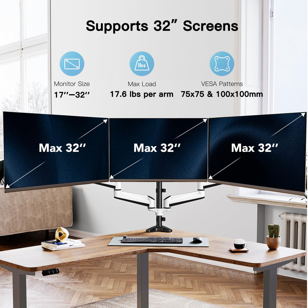 Triple Monitor Mount for 17 to 32 inch Screen