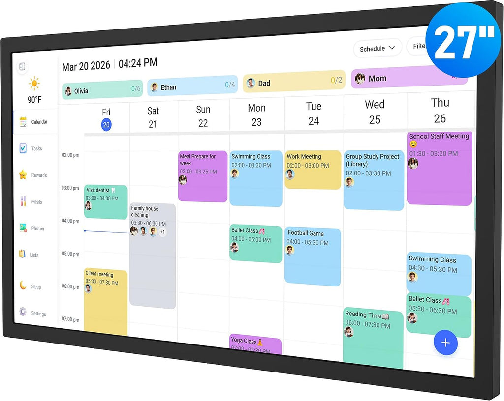 Digital Calendar – 27 Inch Wall Calendar Interactive Touchscreen Display
