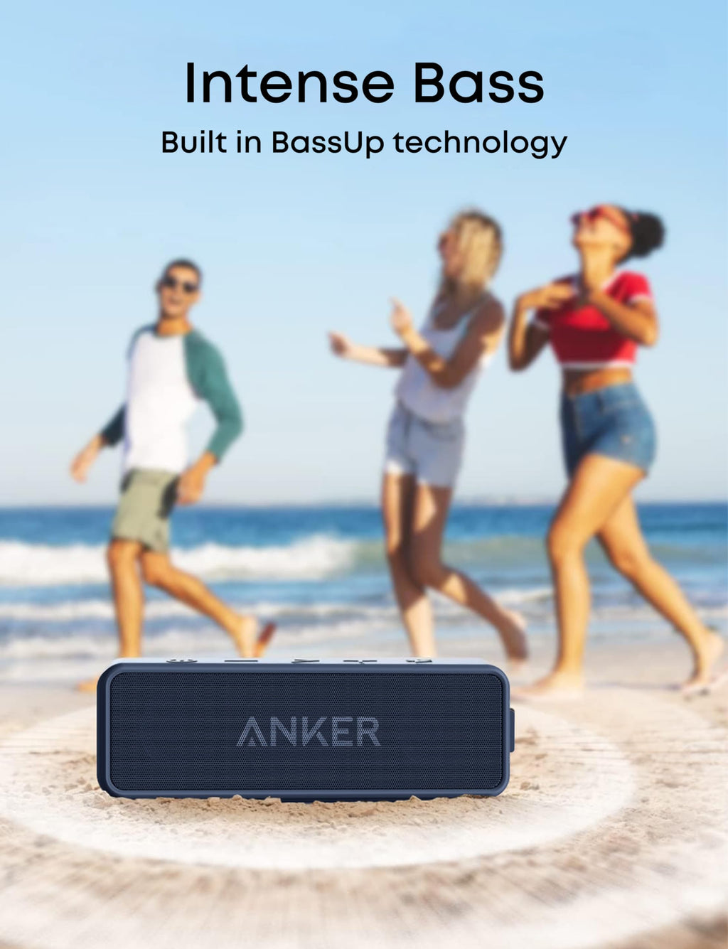 Anker soundcore 2 Portable Bluetooth Speaker, Stereo Sound, IPX7