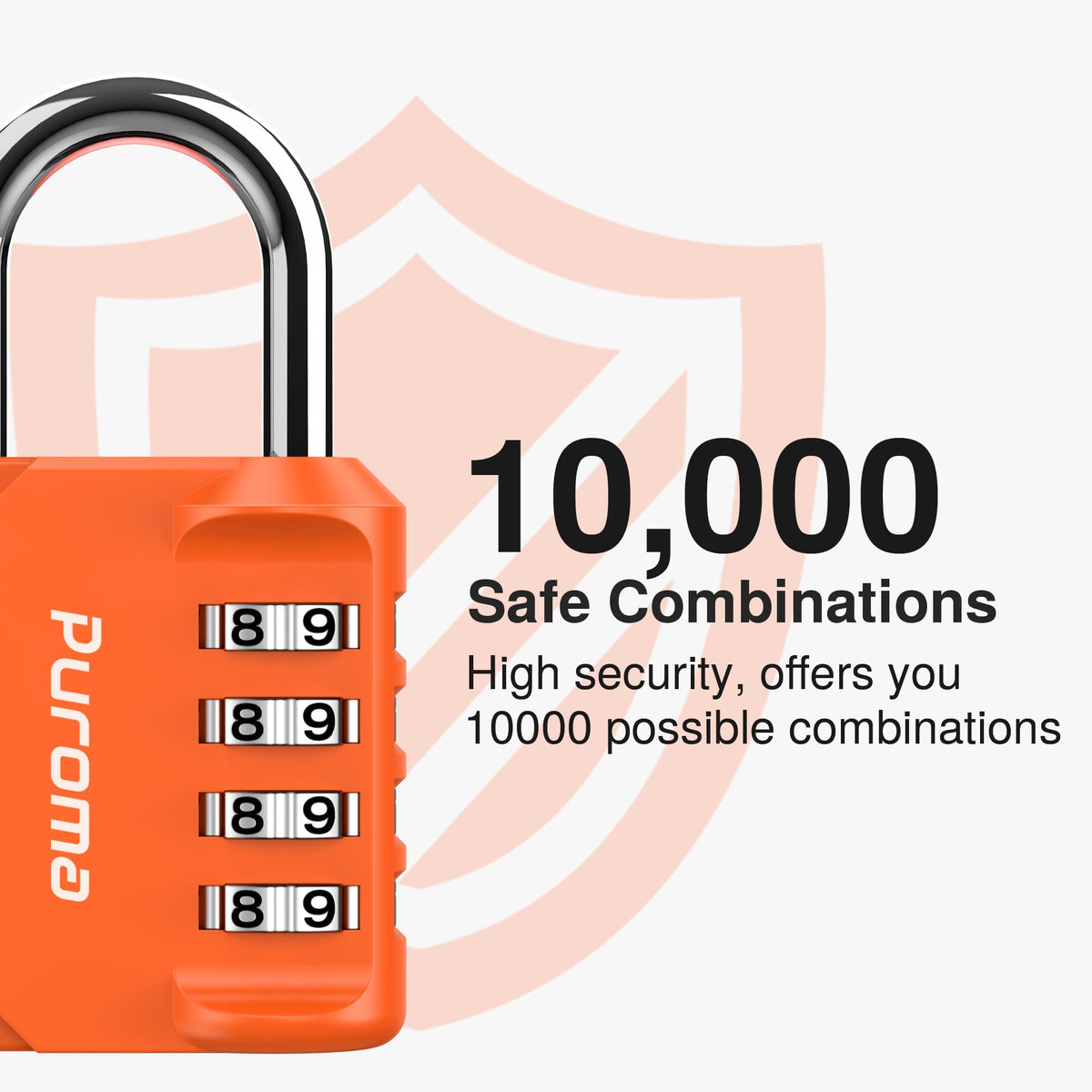Puroma | 1 Combination Lock | 4 Digit Padlock | 2, 3, 4, & 10 Combo Packs