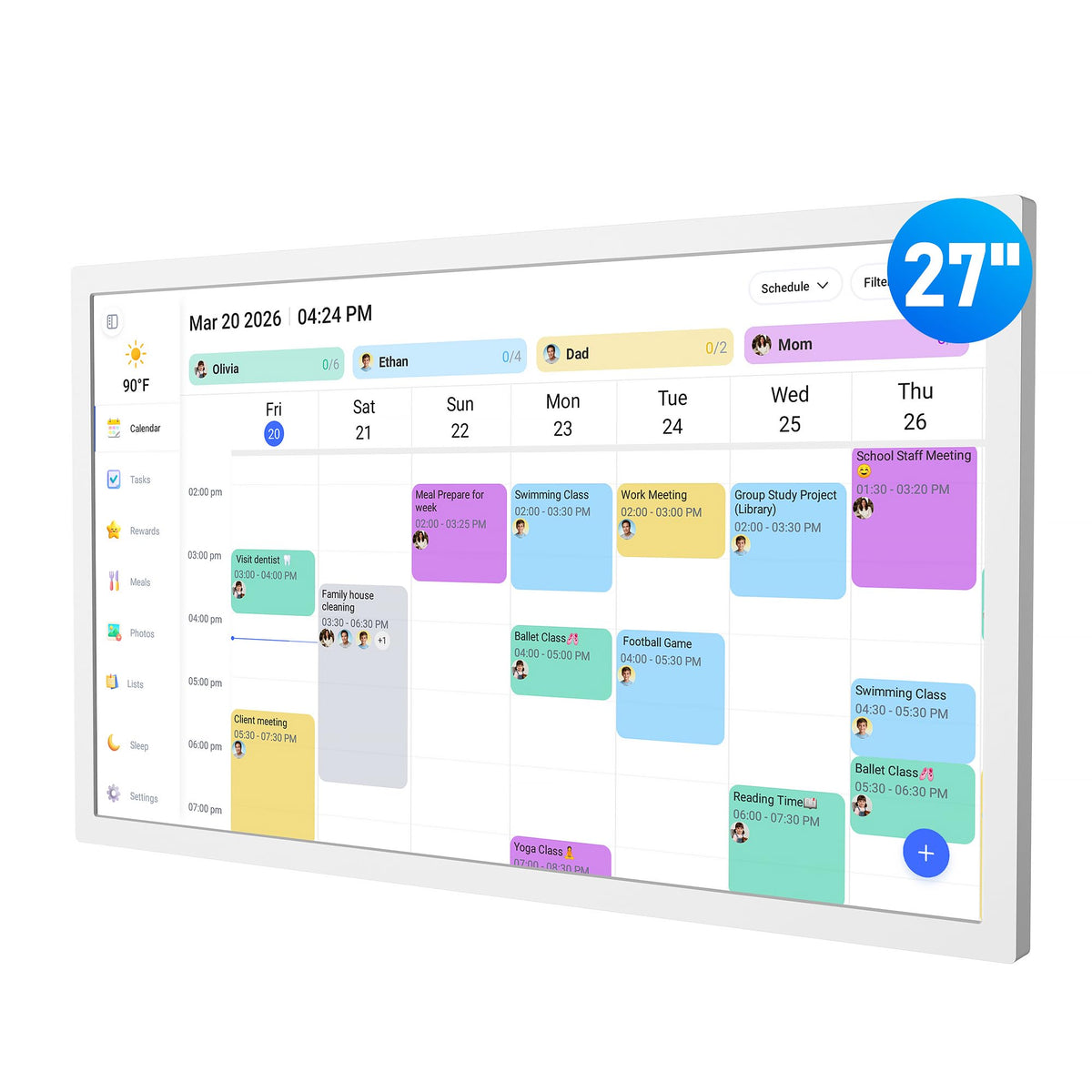 Digital Calendar – 27 Inch Wall Calendar Interactive Touchscreen Display