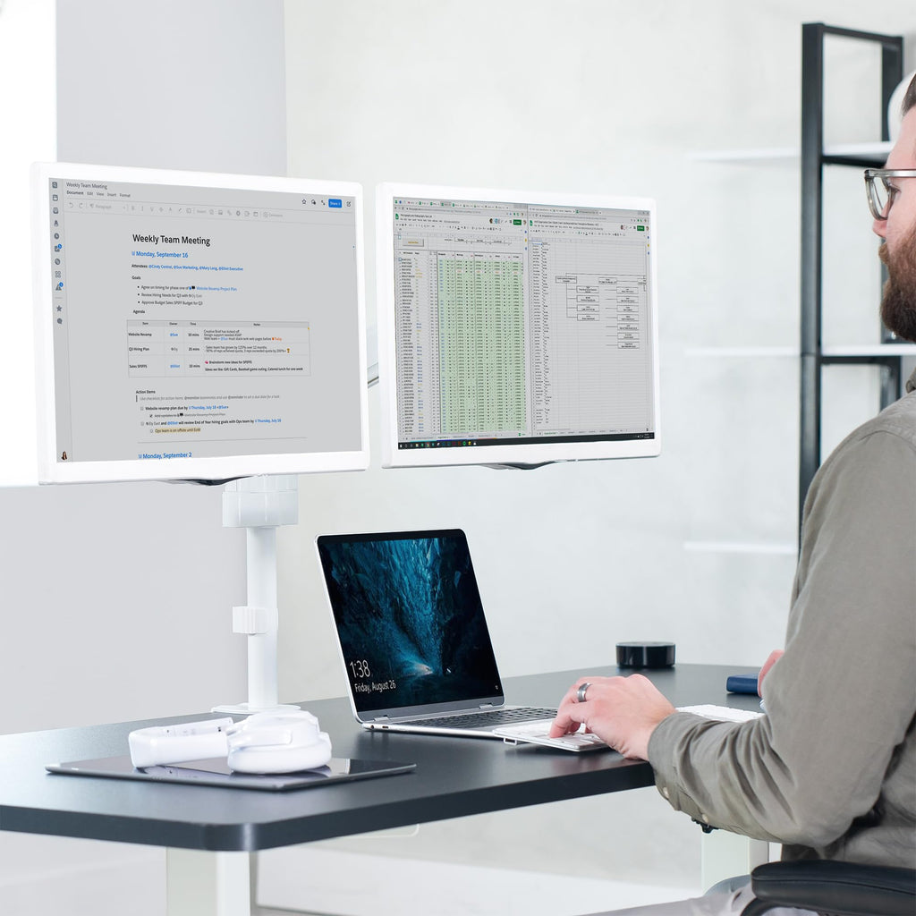 Triple Pneumatic Monitor Mount for 3 Screens up to 32 inches,