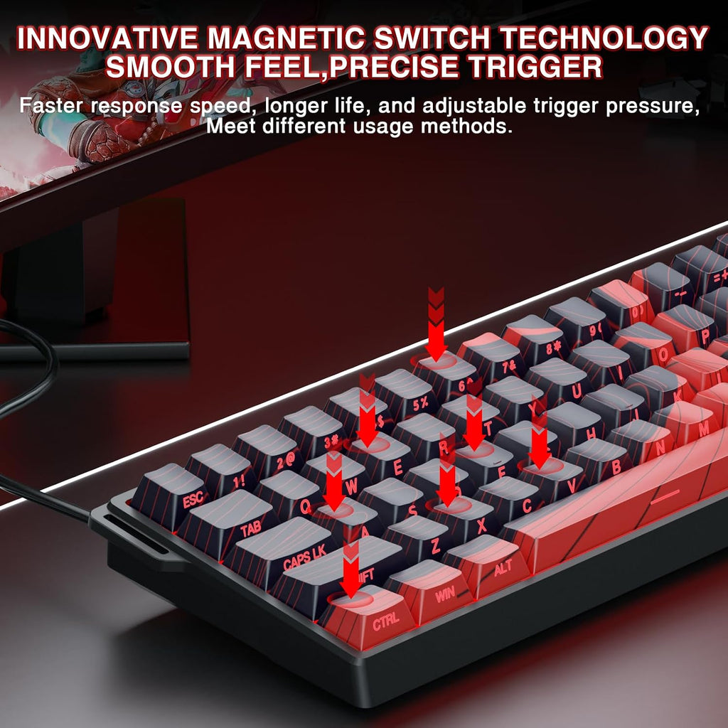 Mechanical Gaming Keyboard Wired, Magnetic Switches Hot Swappable
