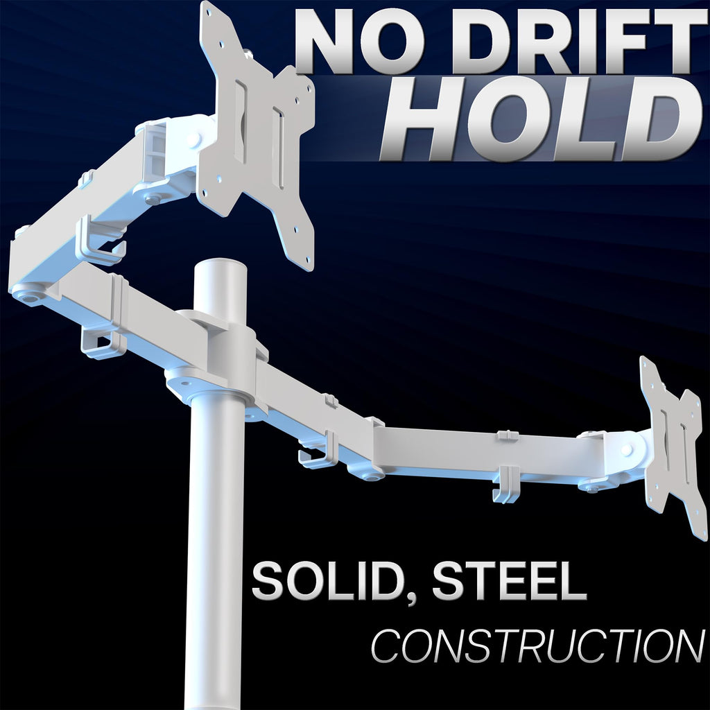 Dual Monitor Desk Mount, Holds 2 Computer Screens up to 30 inches