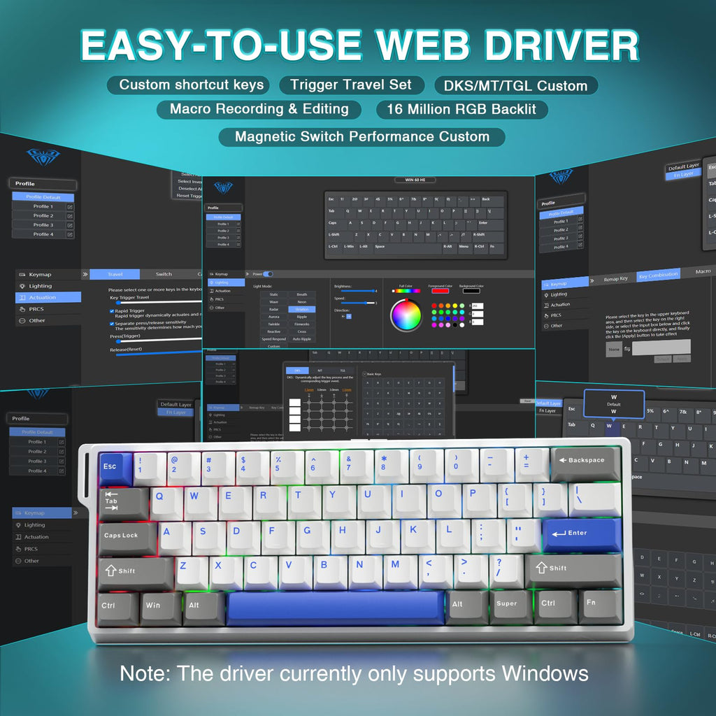 Mechanical Gaming Keyboard Wired, Magnetic Switches Hot Swappable