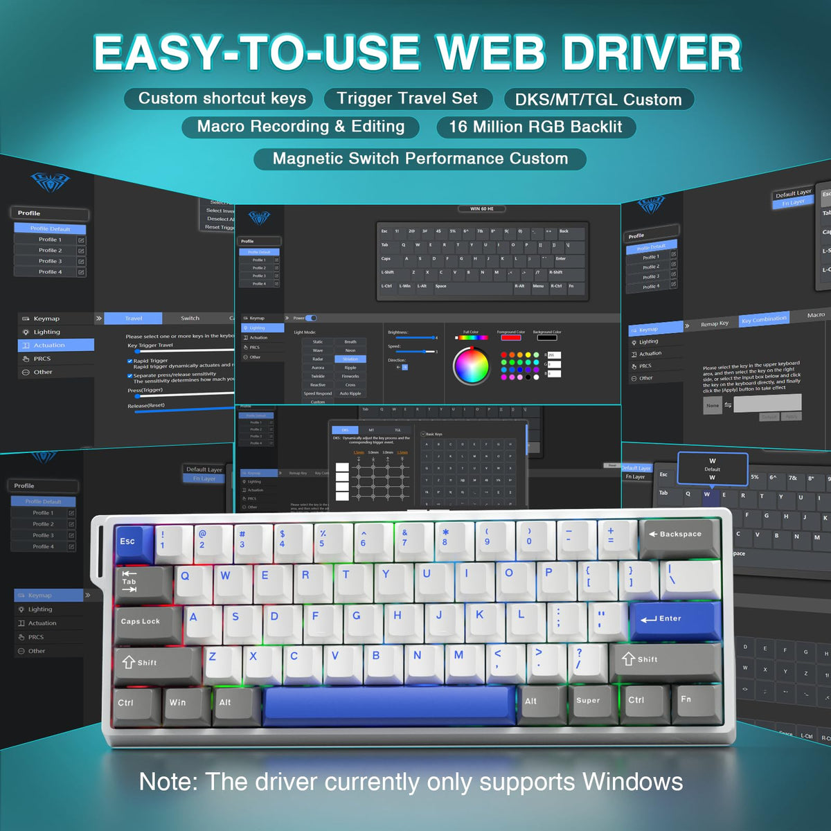 Mechanical Gaming Keyboard Wired, Magnetic Switches Hot Swappable