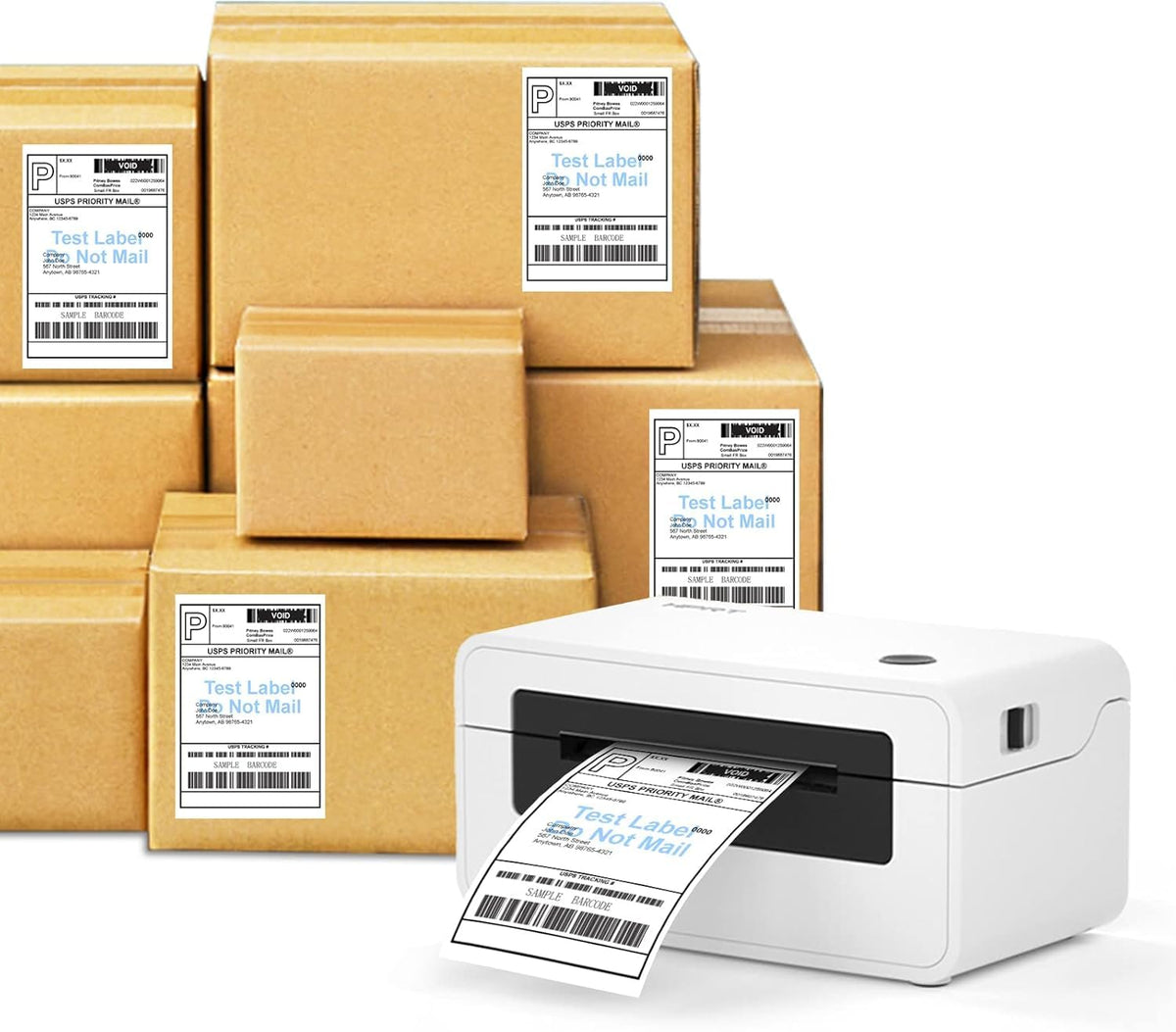 9527 Product Fanfold 4 x 6 Direct Thermal Labels White Perforated Shipping Labels, 500pcs per Stack,1 Stack