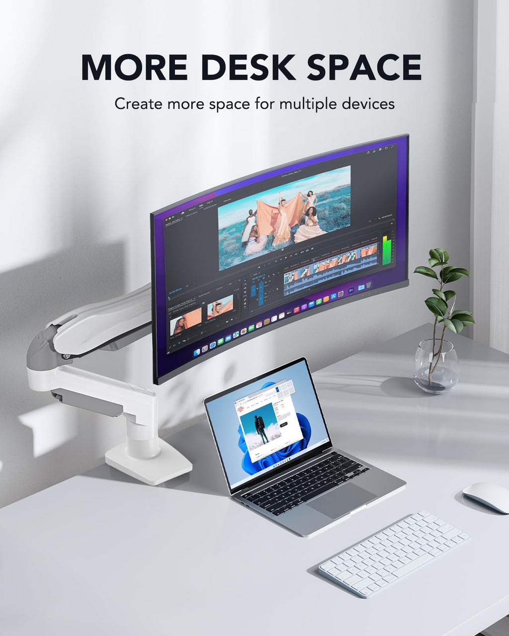 FlowLift™ Single Monitor Mount, 13 to 32 Inch Monitor Arm