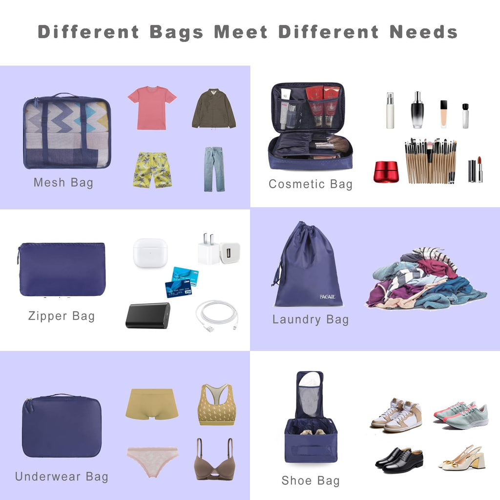 8 Set Packing Cubes Luggage Packing Organizers