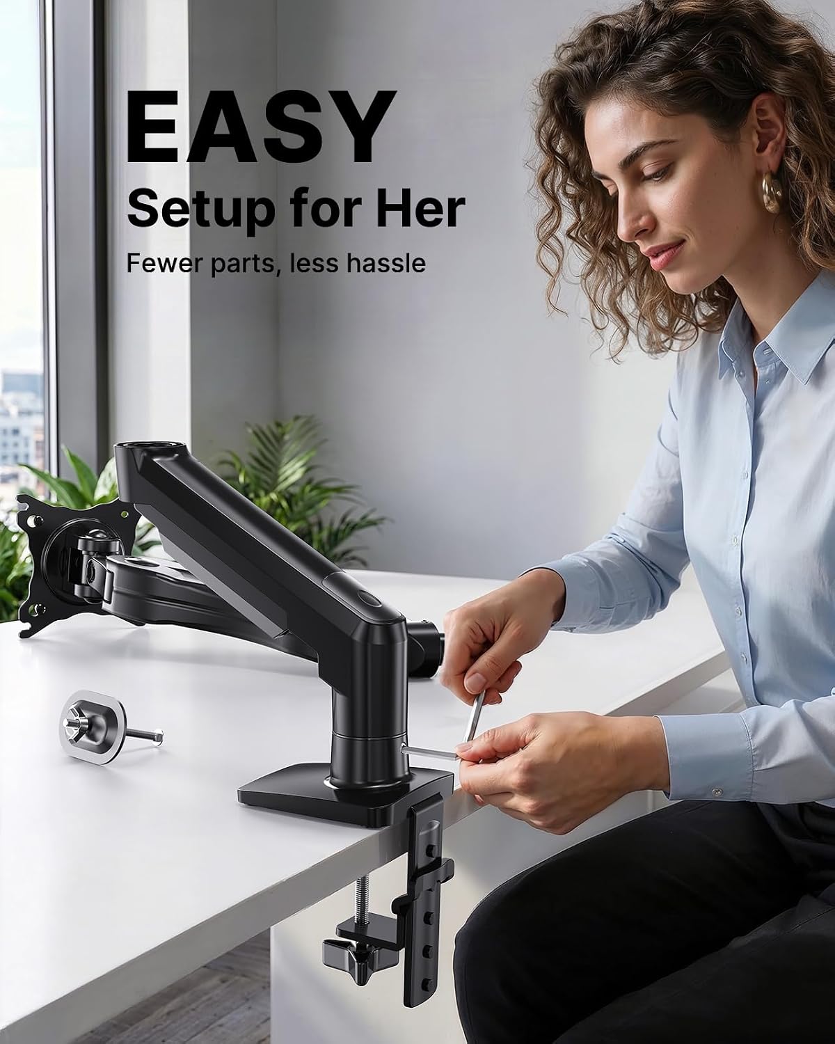 FlowLift™ Single Monitor Mount, 13 to 32 Inch Monitor Arm