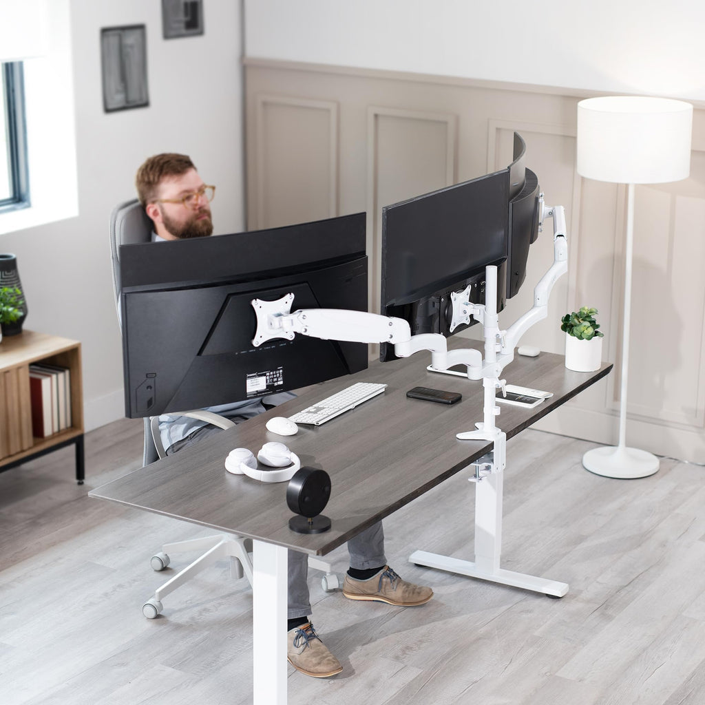 Triple Pneumatic Monitor Mount for 3 Screens up to 32 inches,