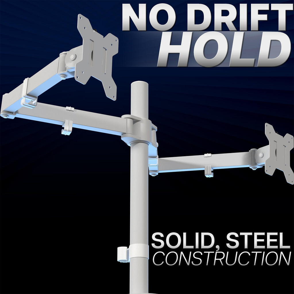 Dual Monitor Desk Mount, Holds 2 Computer Screens up to 30 inches