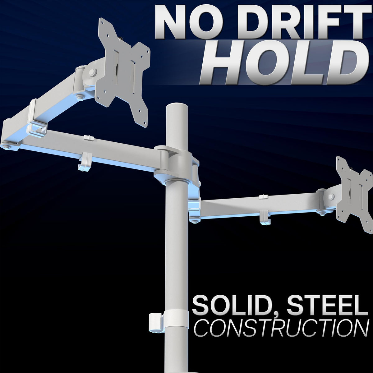 Dual Monitor Desk Mount, Holds 2 Computer Screens up to 30 inches