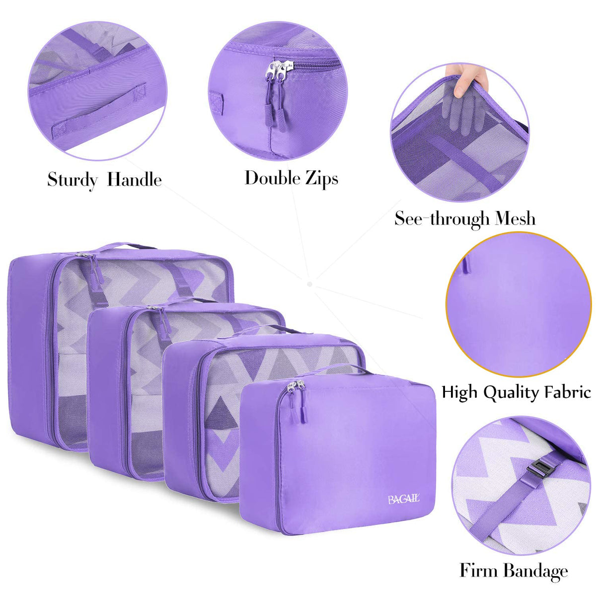 8 Set Packing Cubes Luggage Packing Organizers
