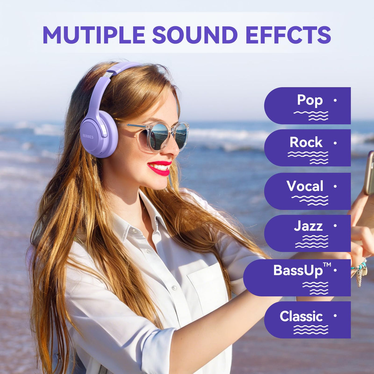 BERIBES Bluetooth Headphones Over Ear Wireless