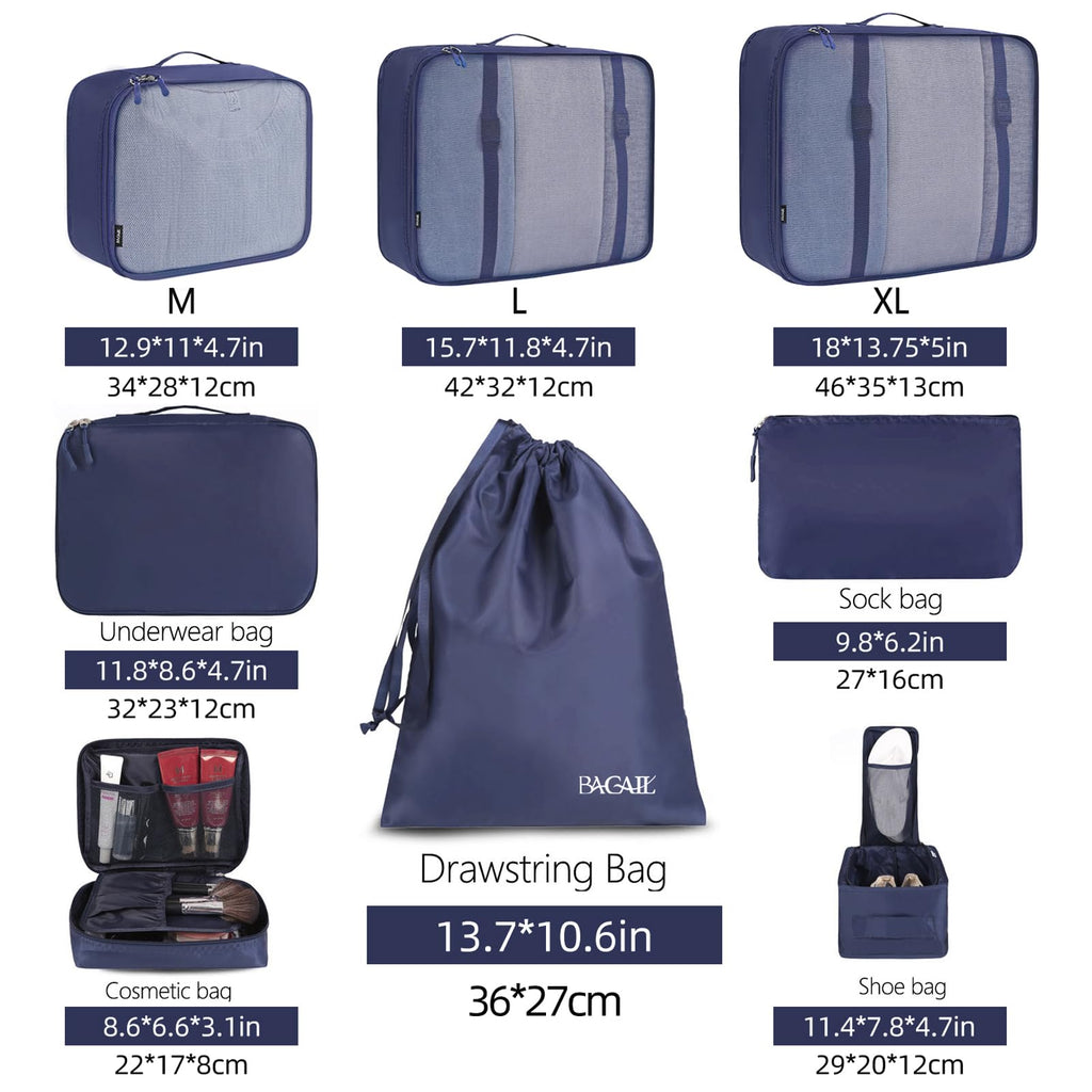 8 Set Packing Cubes Luggage Packing Organizers