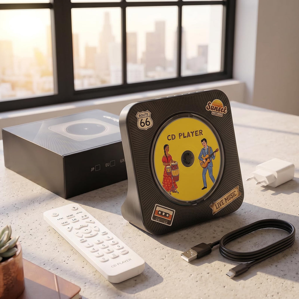 Gueray CD Player Portable Bluetooth Desktop CD Players for Home