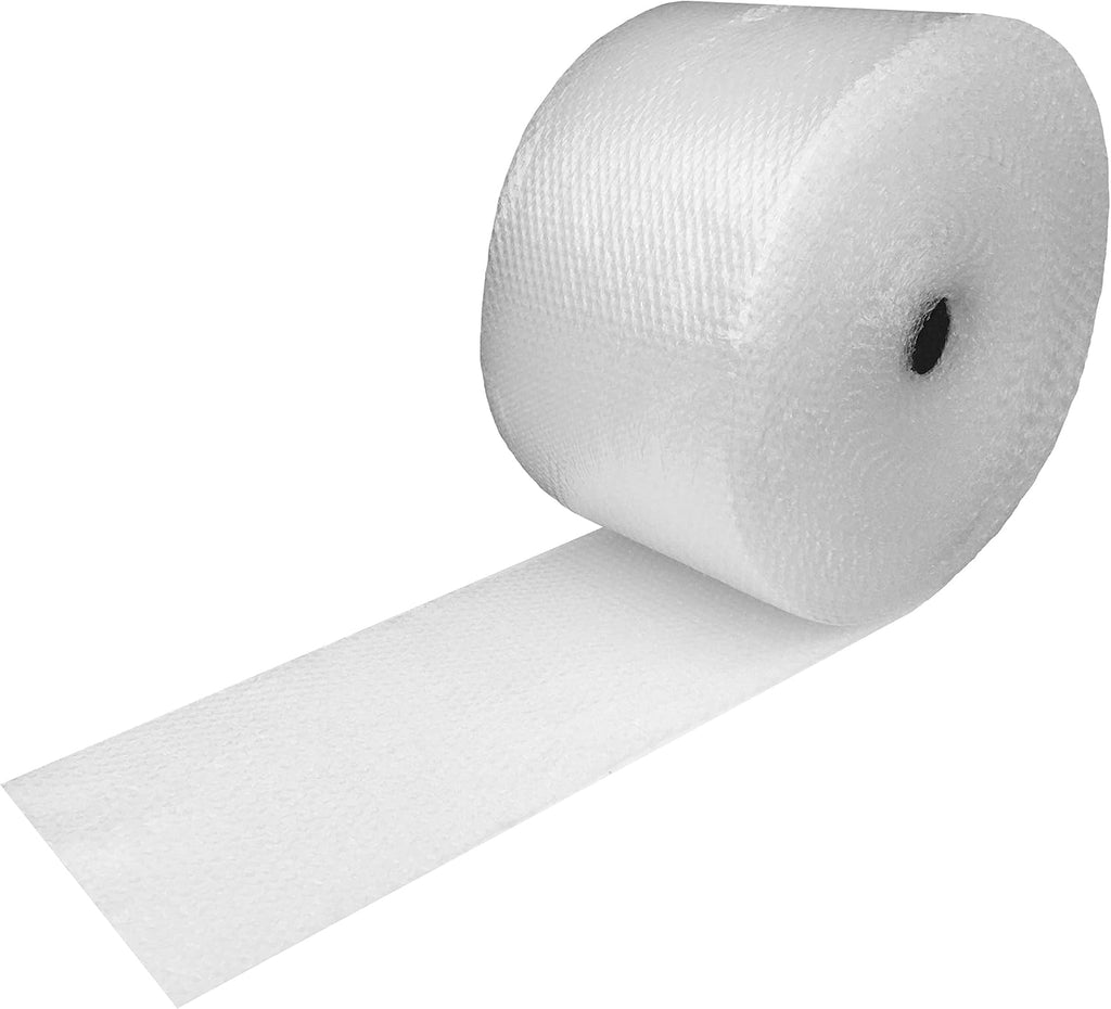 Roll of bubble wrap on a white background