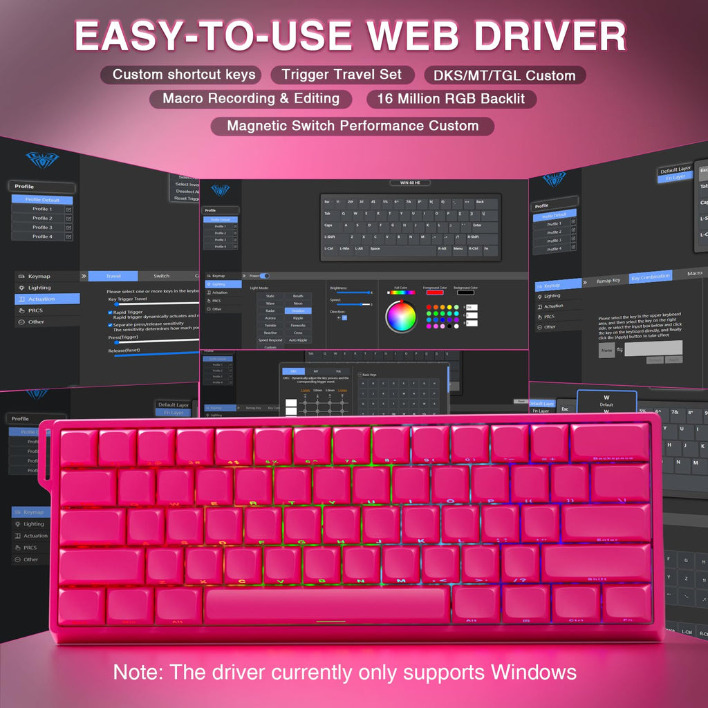 Mechanical Gaming Keyboard Wired, Magnetic Switches Hot Swappable