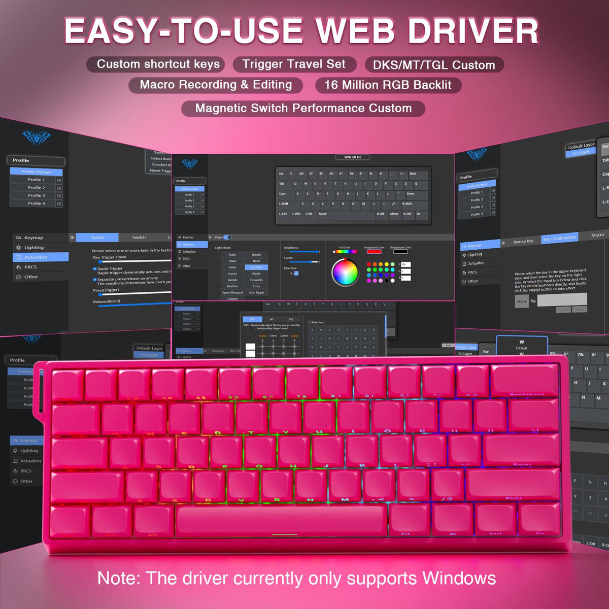 Mechanical Gaming Keyboard Wired, Magnetic Switches Hot Swappable
