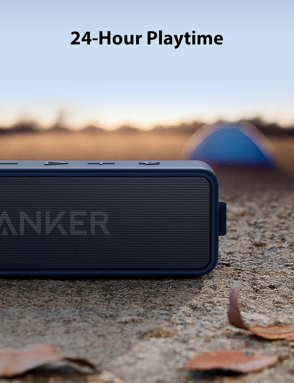 Anker soundcore 2 Portable Bluetooth Speaker, Stereo Sound, IPX7
