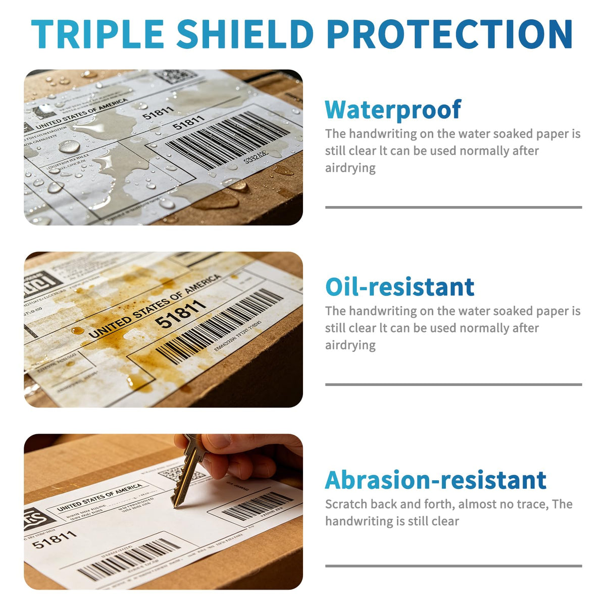 9527 Product Fanfold 4 x 6 Direct Thermal Labels White Perforated Shipping Labels, 500pcs per Stack,1 Stack
