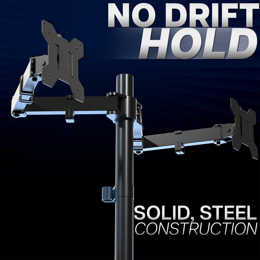 Dual Monitor Desk Mount, Holds 2 Computer Screens up to 30 inches