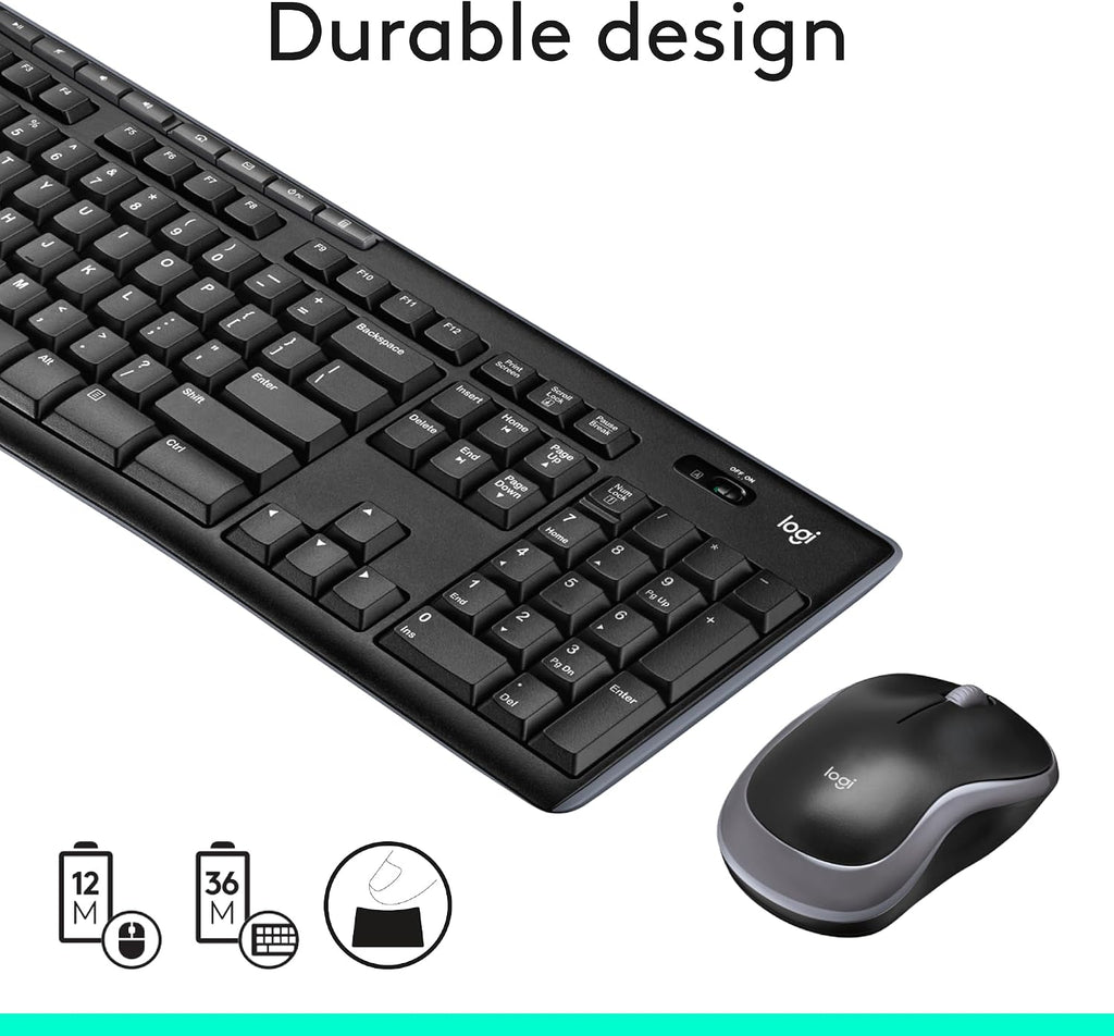Logitech MK270 Full Size Wireless Keyboard and Mouse Combo