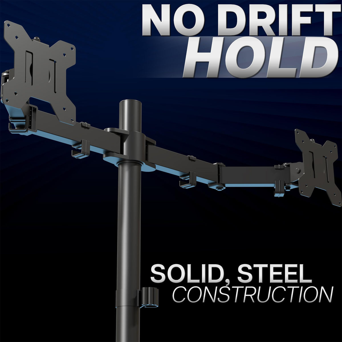 Dual Monitor Desk Mount, Holds 2 Computer Screens up to 30 inches