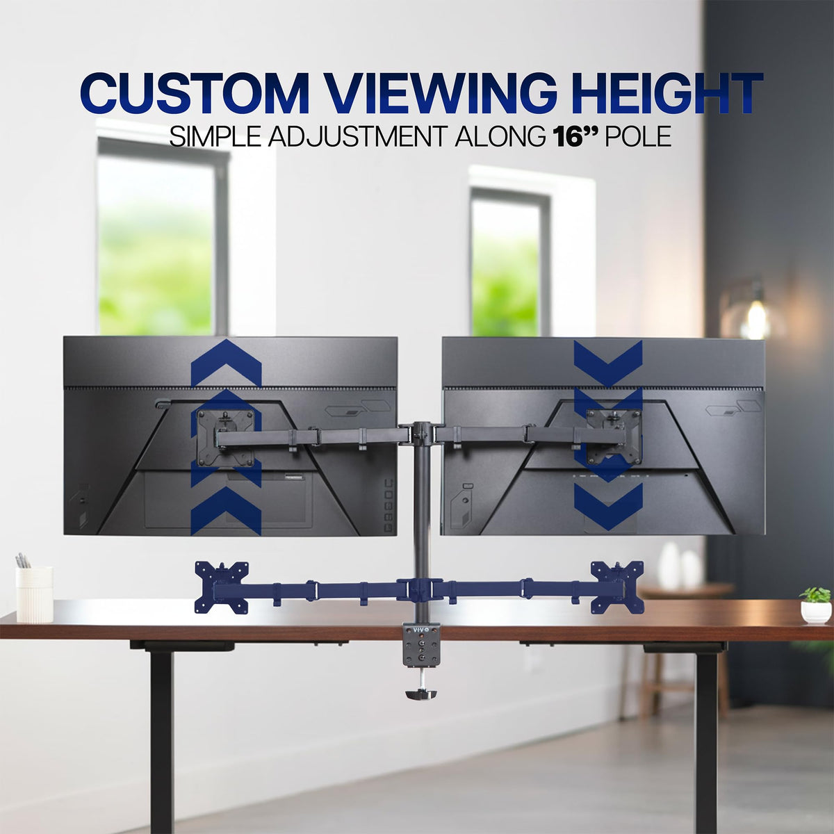 Dual Monitor Desk Mount, Holds 2 Computer Screens up to 30 inches