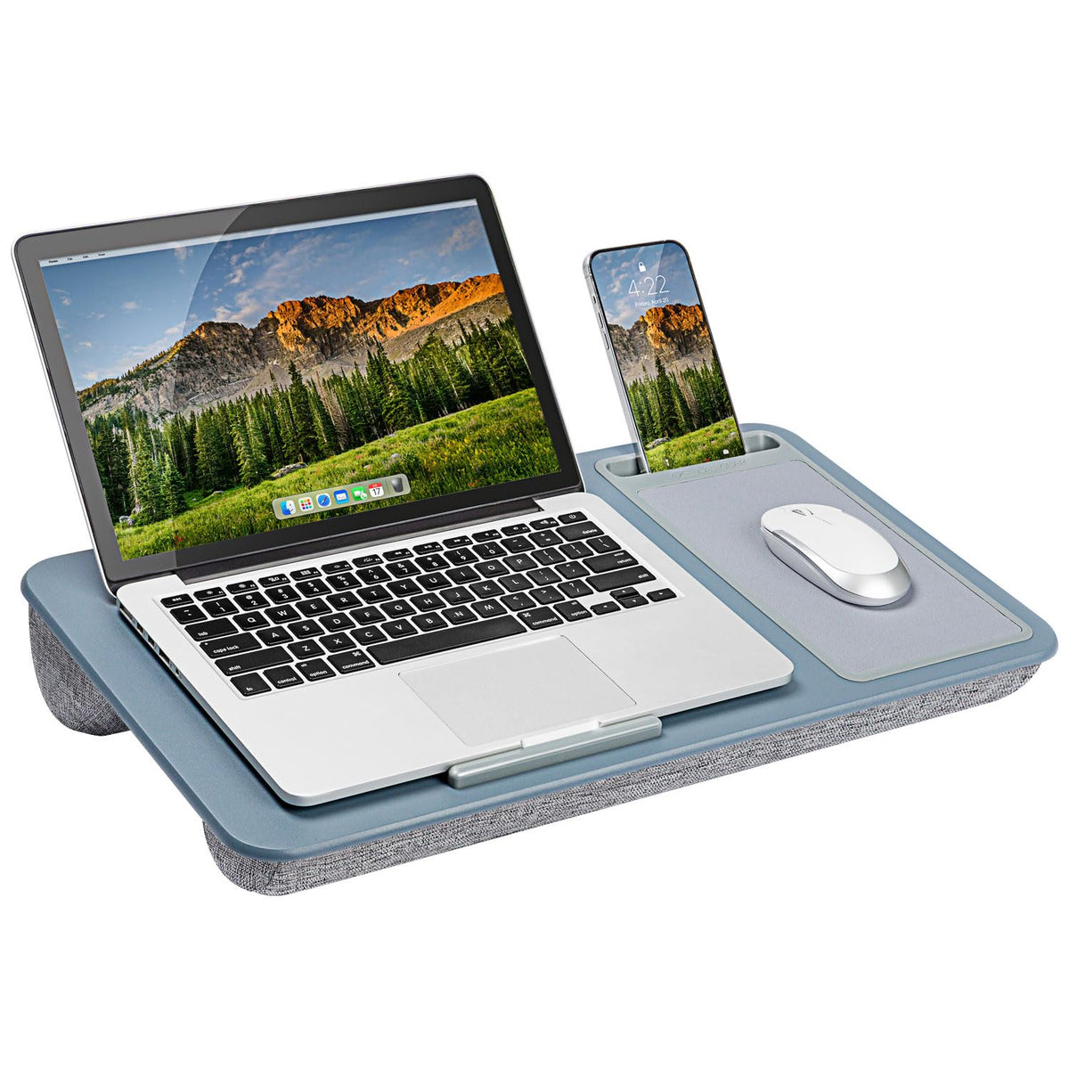 LAPGEAR Home Office Lap Desk – Black Carbon, Fits 15.6” Laptops