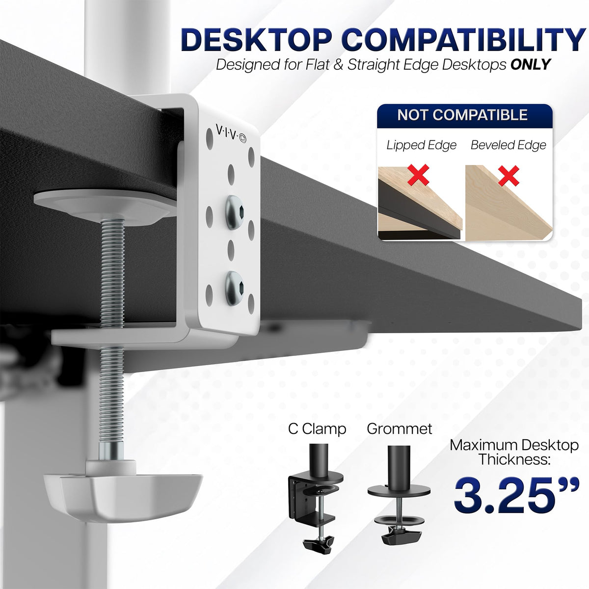 Dual Monitor Desk Mount, Holds 2 Computer Screens up to 30 inches