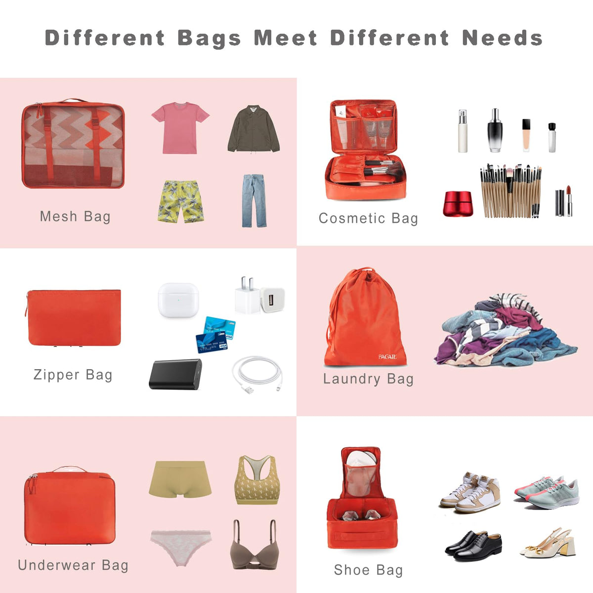 8 Set Packing Cubes Luggage Packing Organizers
