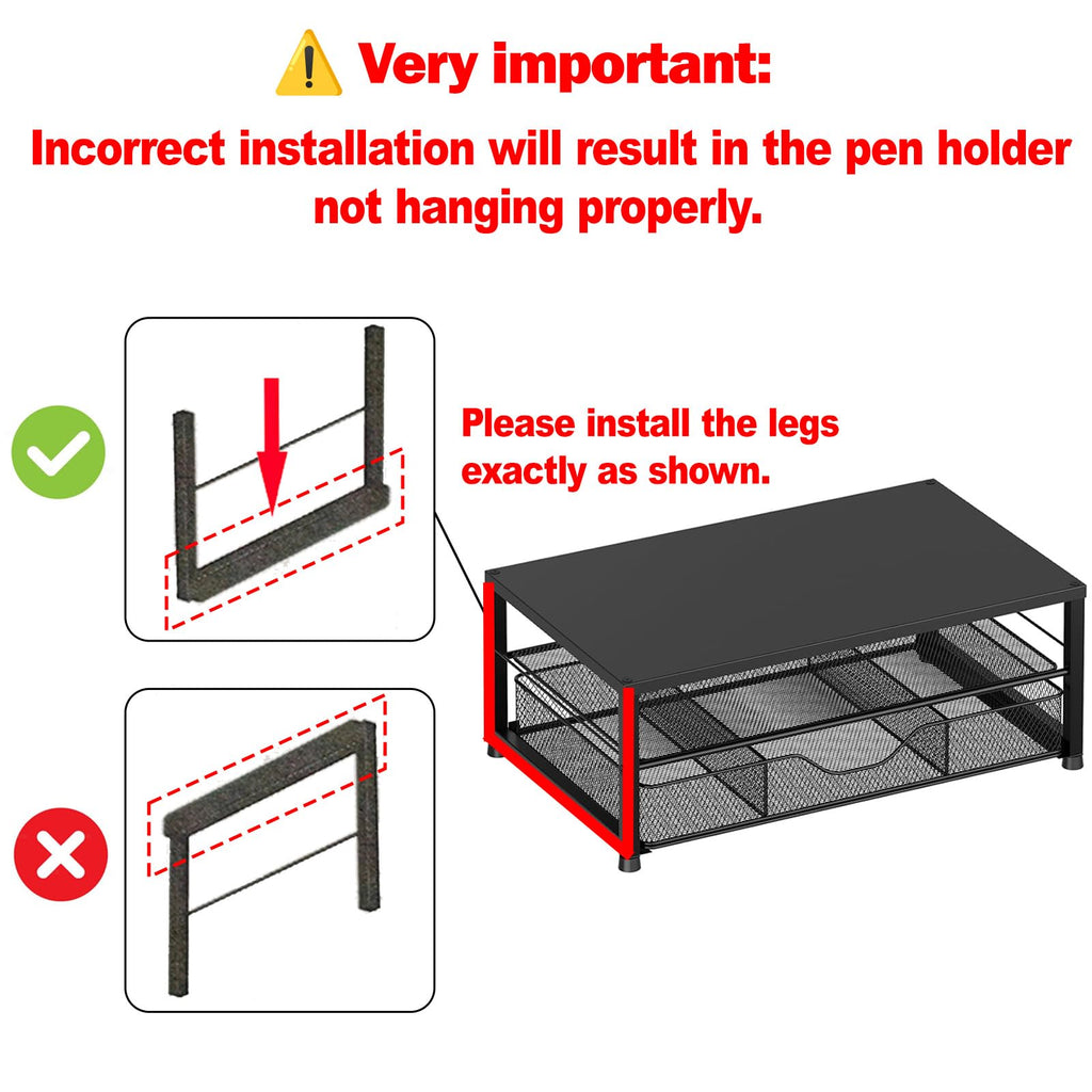 Desk Organizer and Accessories, 2-Tier Computer Monitor Stand Black