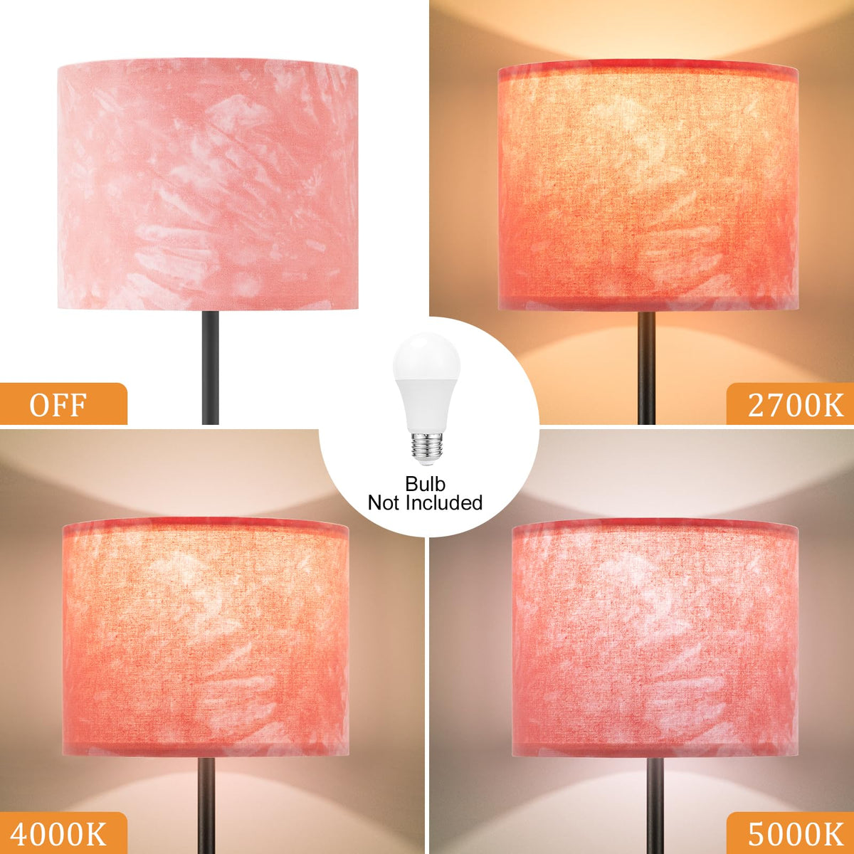 Modern Floor Lamp Simple Design with White Shade & Foot Pedal Switch