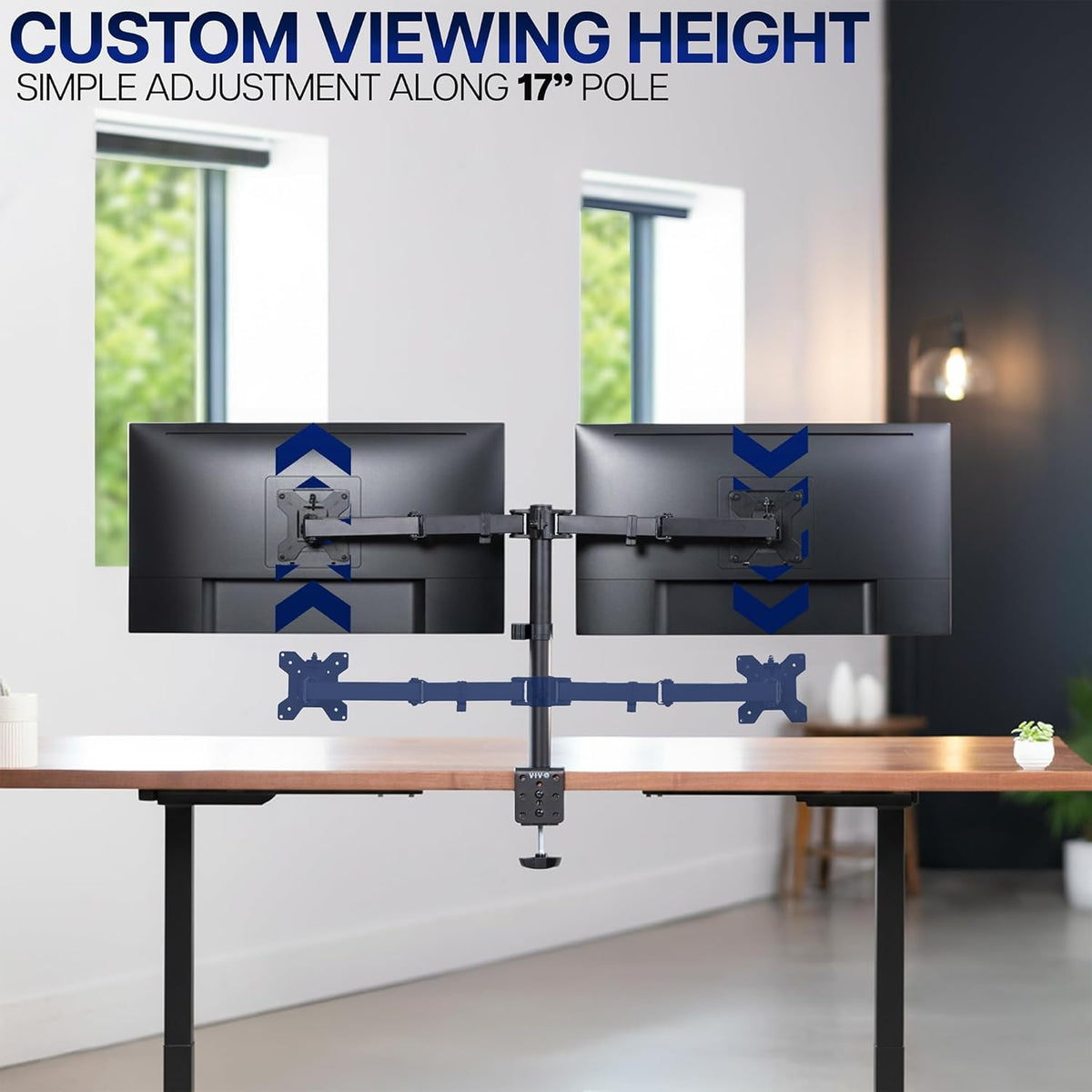 Dual Monitor Desk Mount, Holds 2 Computer Screens up to 30 inches
