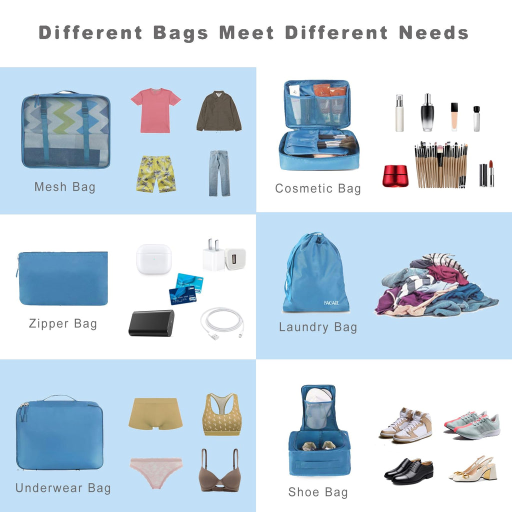 8 Set Packing Cubes Luggage Packing Organizers