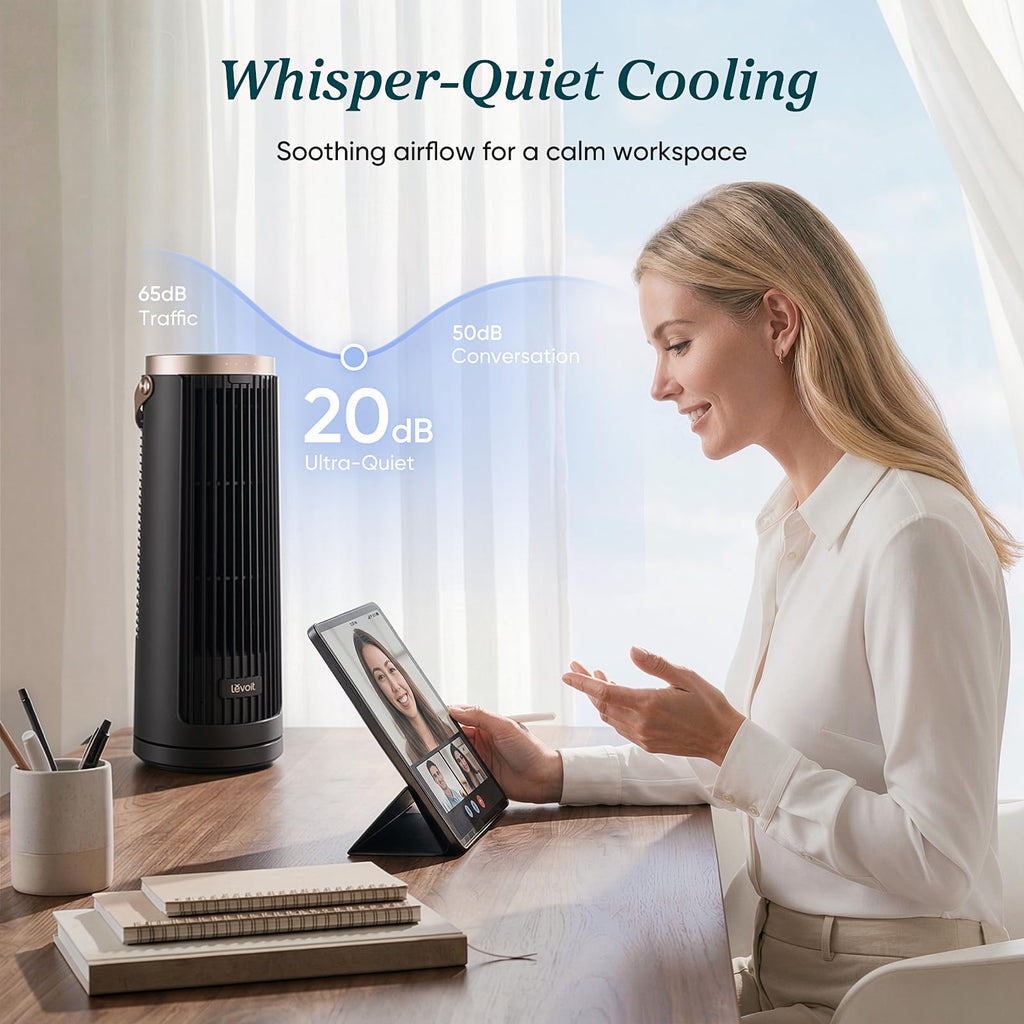 Levoit Tower Fan for Bedroom, Standing Fan with 36”-47” Adjustable Height