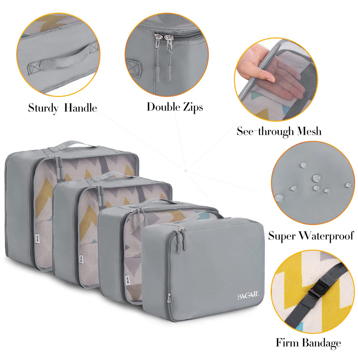 8 Set Packing Cubes Luggage Packing Organizers