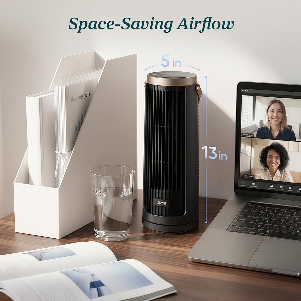 Levoit Tower Fan for Bedroom, Standing Fan with 36”-47” Adjustable Height