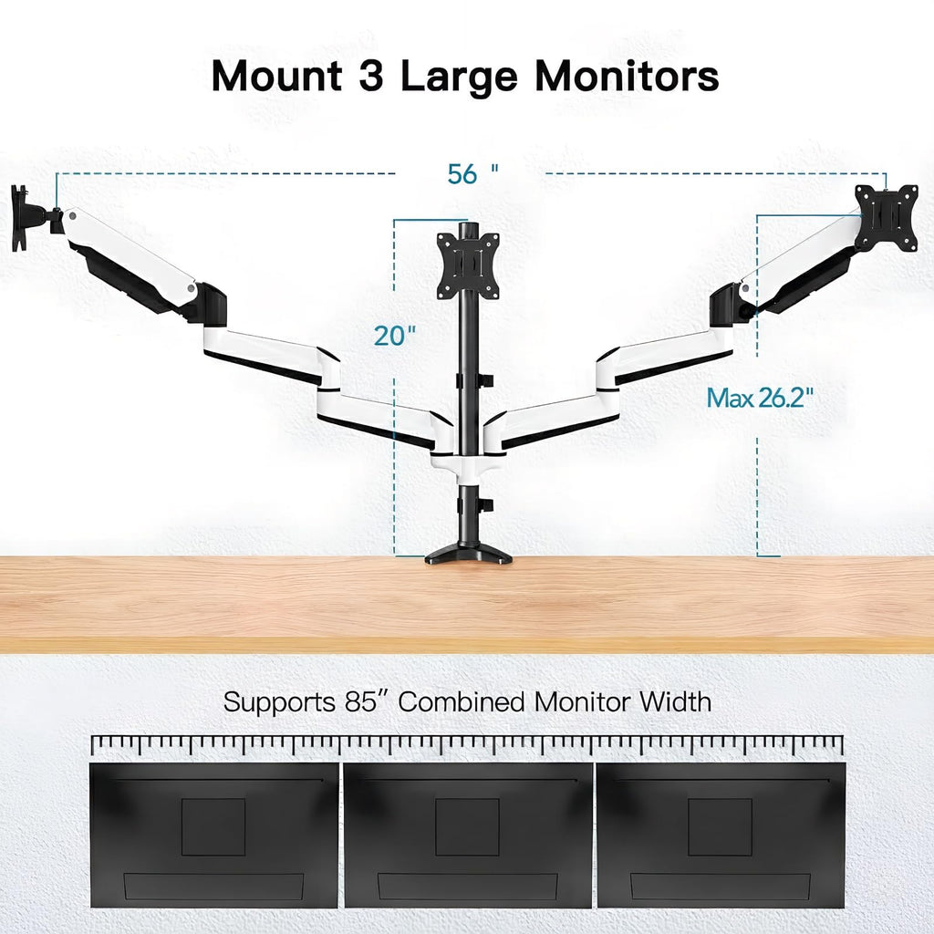 Triple Monitor Mount for 17 to 32 inch Screen