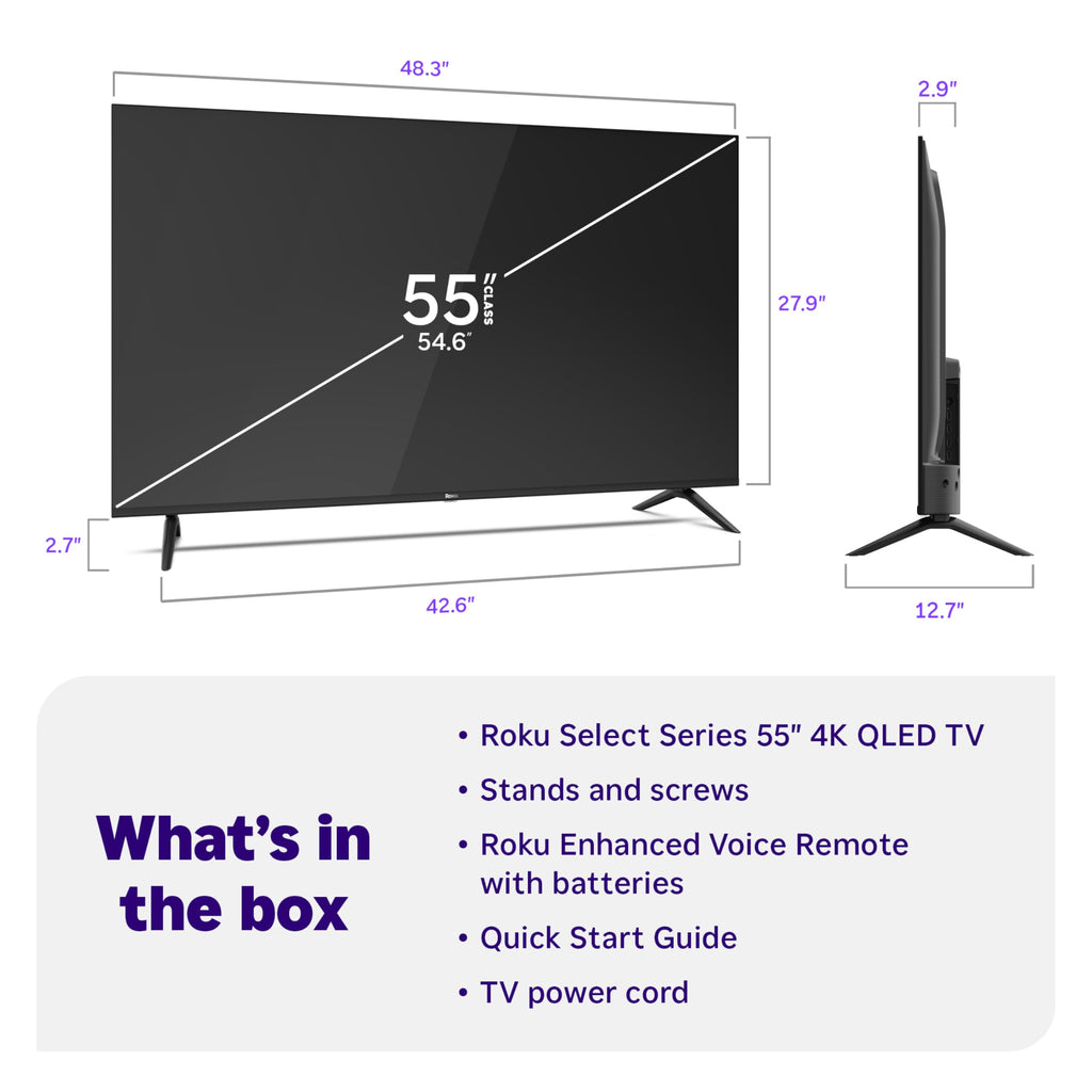 Roku 50-Inch 4K QLED Smart TV with Voice Remote 2026
