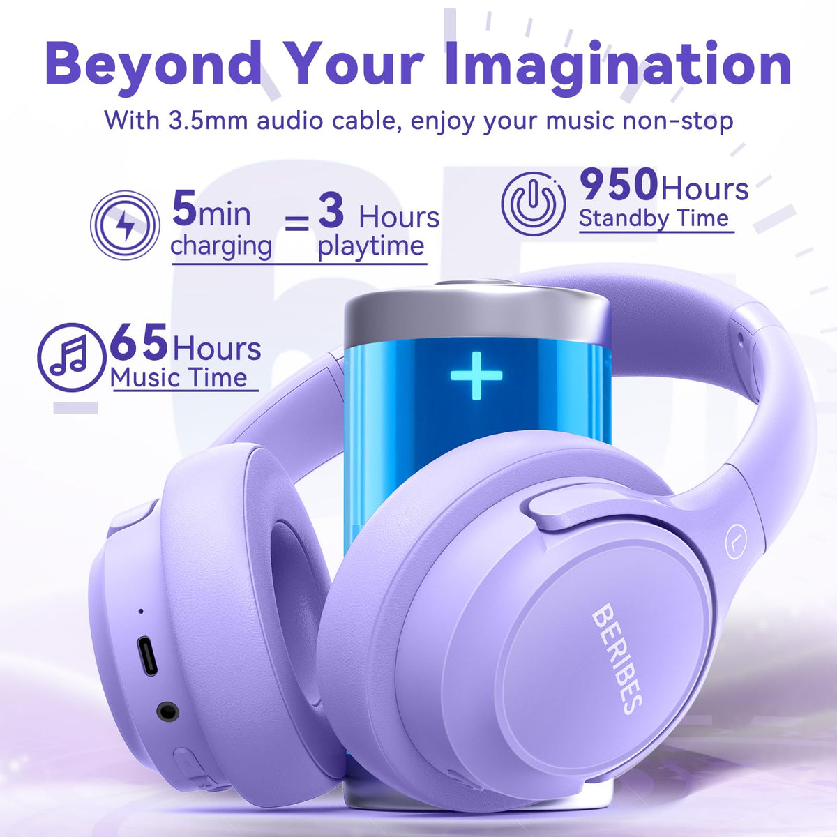 BERIBES Bluetooth Headphones Over Ear Wireless