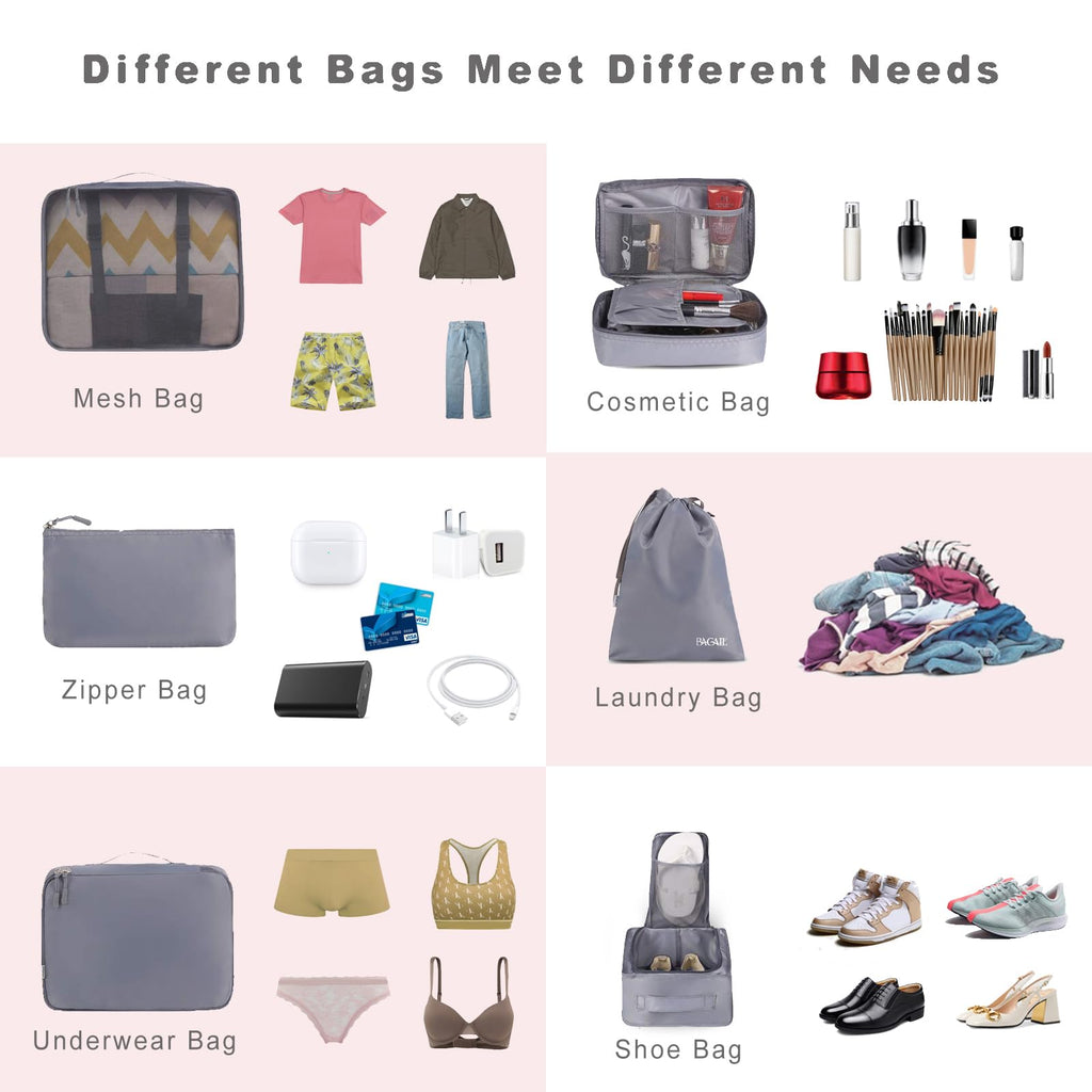 8 Set Packing Cubes Luggage Packing Organizers