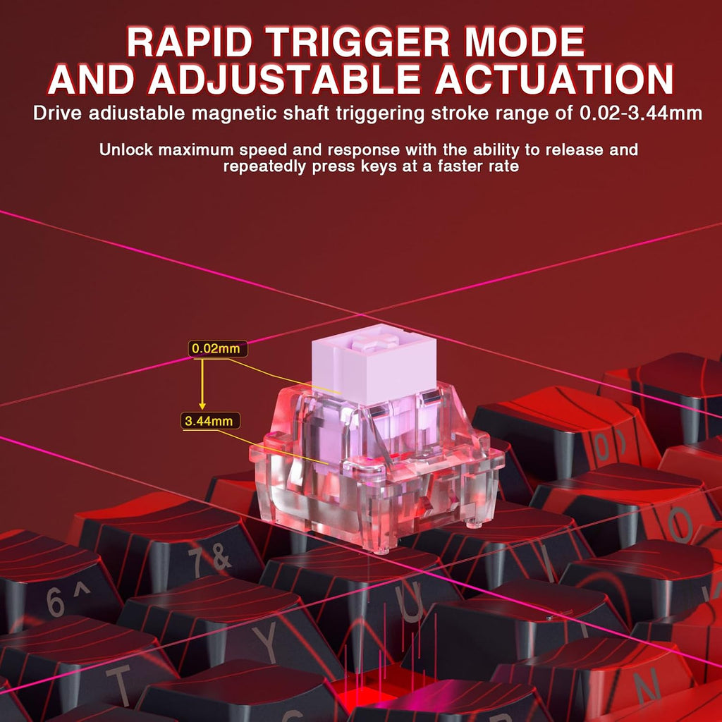 Mechanical Gaming Keyboard Wired, Magnetic Switches Hot Swappable