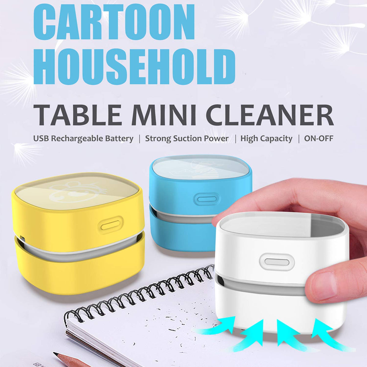 Mini Desktop Vacuum With 4 hours Endurance & 360° Rotatable Clean Up